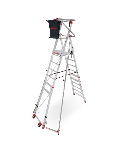 Escalera con amplia plataforma , altura regulable y estabilizadores lateralesPLS6.7