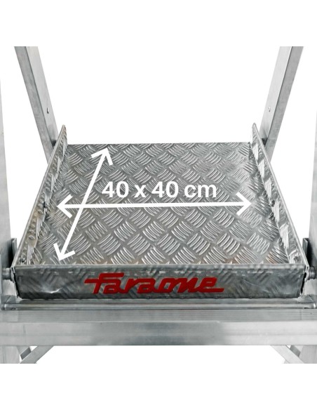 Escalera plegable con amplia plataforma de trabajo PL-C 5 Peldaños